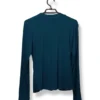 Polera Acanalada con Frunces, Verde IO – Talla M