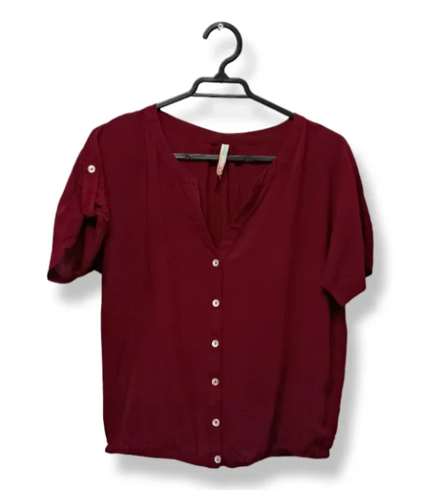 Blusa Burdeo con Botones – Sybilla– Talla M