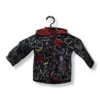 Cortavientos negro con dibujos /Talla 6-12 meses