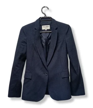 Blazer Savile Row Mujer – Azul Marino Texturizado, Talla 38