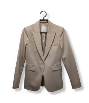 Blazer Beige Mango – Sofisticación Atemporal, Talla 36