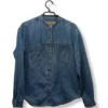 Camisa Denim con Cuello Mao – Estilo Western Moderno
