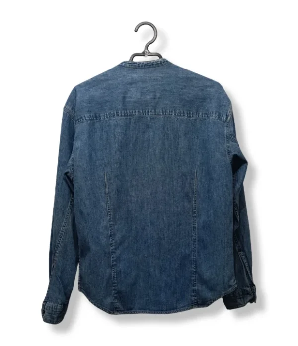 Camisa Denim con Cuello Mao – Estilo Western Moderno