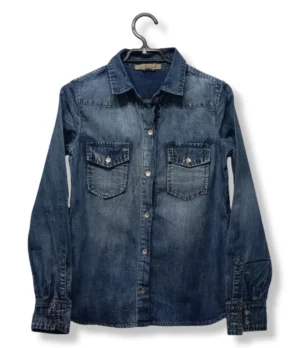 Camisa Denim Smith & Soul – Estilo Casual con Lavado Focalizado,  Talla S