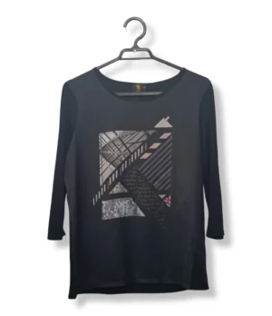 pixelcut-export-1751317767095 Polera Negra – Manga 3/4, Talla S
