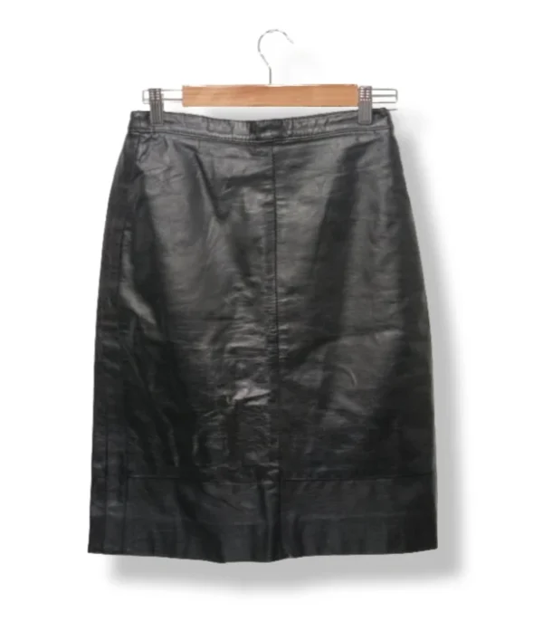 Falda lápiz de cuero genuino, talla S