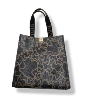 pixelcut-export-1752547458504 Tote bag Tous negra con diseño abstracto y asas logotipadas