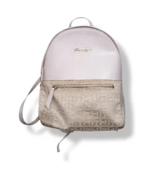 Mochila Tommy Hilfiger Blanca  con logo metálico