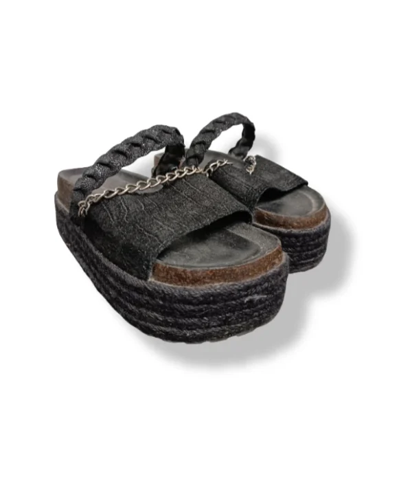pixelcut-export-1752548109945 Sandalias plataforma negras Romano, talla 34