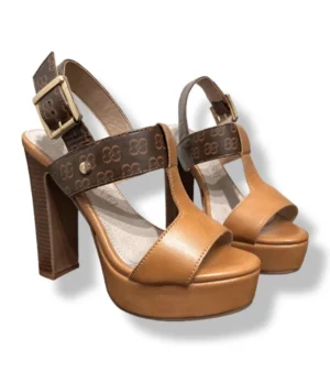 Sandalias Plataforma Cuero Caramelo – Cacharel – Talla 35