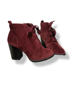 Botines Gamuza Burdeos con Taco – Call It Spring – Talla 37