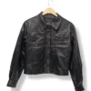 Chaqueta negra efecto cuero, Talla S
