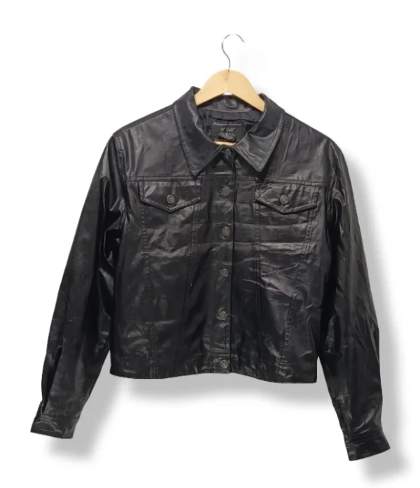 pixelcut-export-1753745127419 Chaqueta negra efecto cuero, Talla S