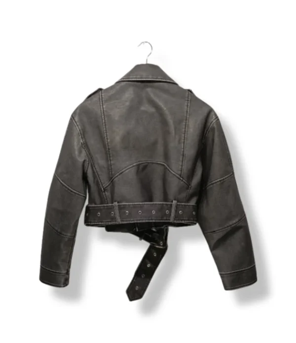 pixelcut-export-1753745357454 Chaqueta biker gris con cinturón, Talla S