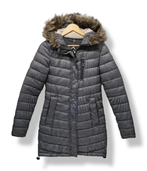 Parka acolchada gris con chiporro SuperDry Talla XS