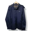Chaqueta impermeable azul marino con gorro OT – Talla L