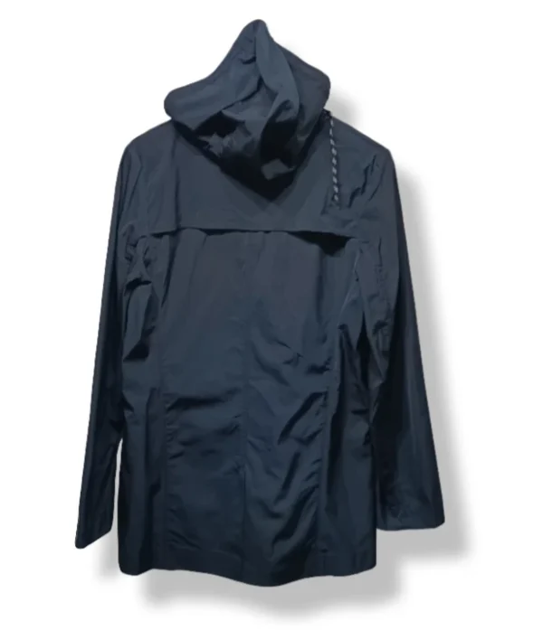 Chaqueta impermeable azul marino con gorro OT – Talla L