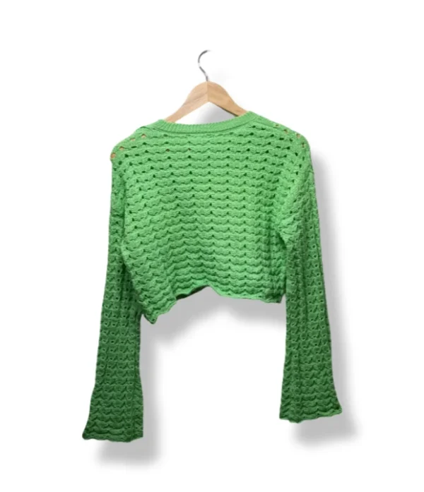 1000015516 (31) Sweater calado verde Zara 13-14 años (Nuevo con etiqueta)