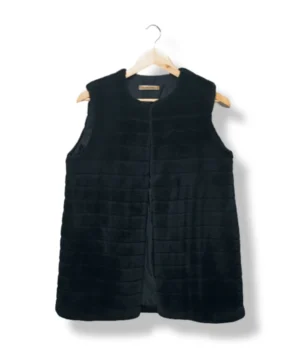 Chaleco negro de piel sintética - Talla S/M