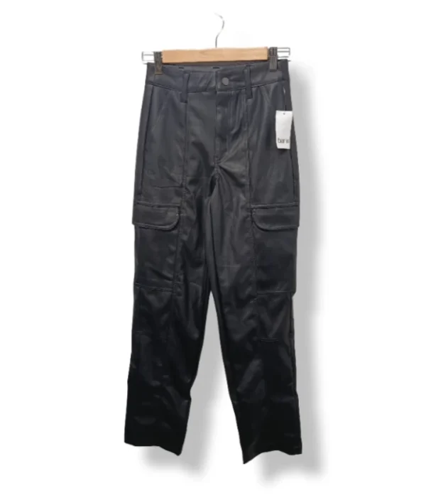 Pantalón cargo efecto cuero negro BAR III – Talla XS