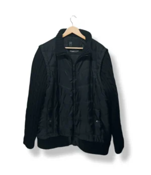 pixelcut-export-1754283191206 Chaqueta híbrida negra Digger Club Leatherhouse, Talla XL/XXL