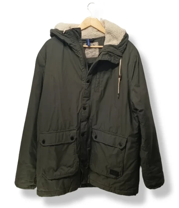 pixelcut-export-1754283792661 Parka verde oliva con chiporro interior H&M - Talla M/L