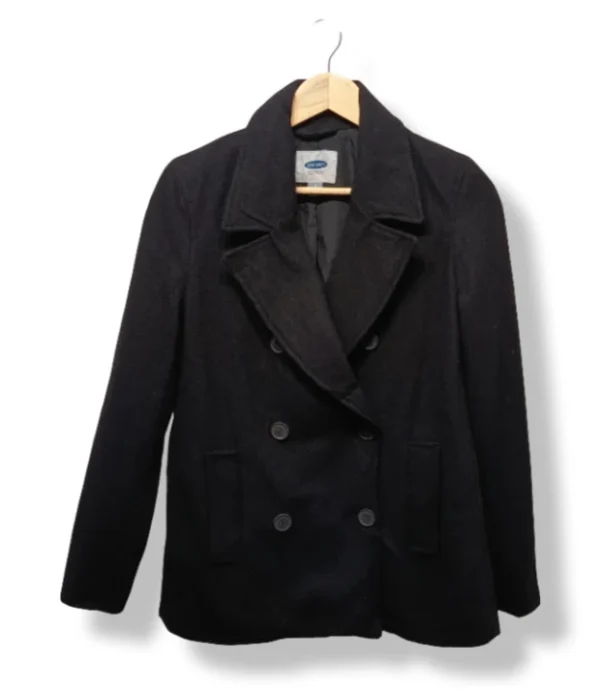 pixelcut-export-1756360722817 Abrigo corto negro cruzado Old Navy - Talla S