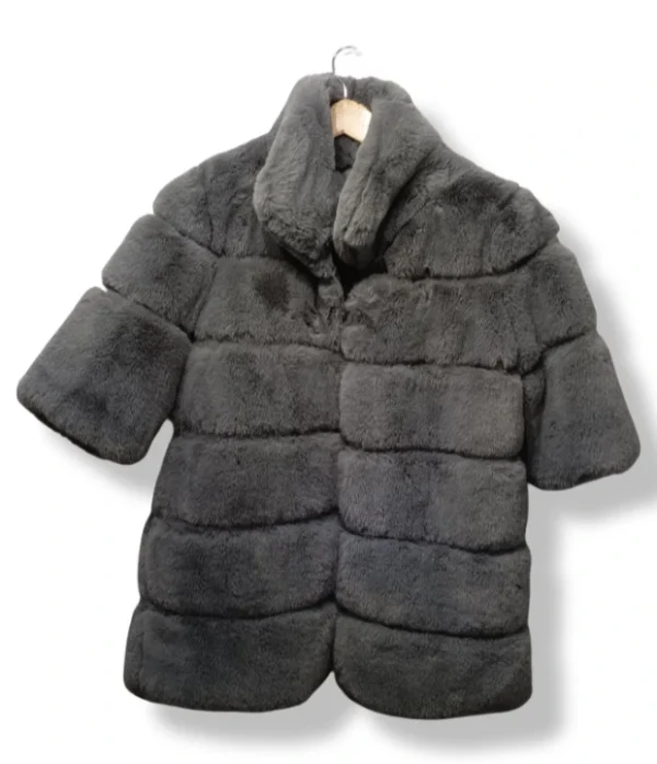 pixelcut-export-1756383805704 Abrigo de piel sintética gris Laura Benigni – Talla M