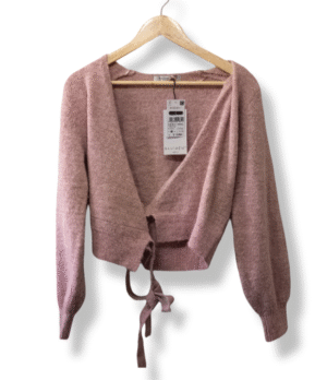 pixelcut-export-1757514569928 Sweater Crop Cruzado Rosado Basement Nuevo— Talla S
