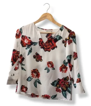 Blusa floral blanca Van Heusen – Talla XS