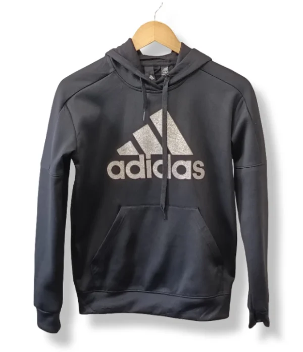 pixelcut-export-1757573087755 Polerón negro con gorro Adidas – Talla XS