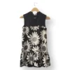 Vestido negro con margaritas Victoria Beckham-Talla XS