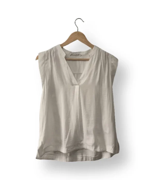 Blusa Sfera blanca con bordado central – Talla S