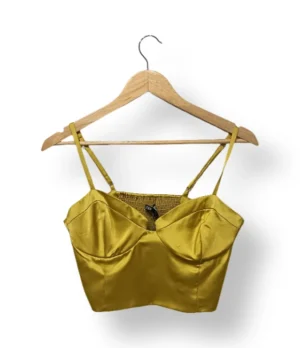Top satinado amarillo ZARA talla M (nuevo con etiqueta)