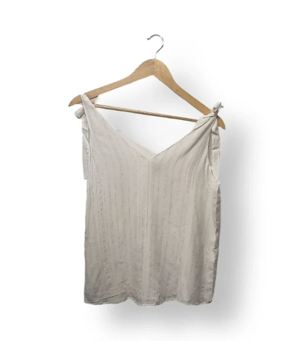 Blusa blanca con lazos en hombros Express – Talla S