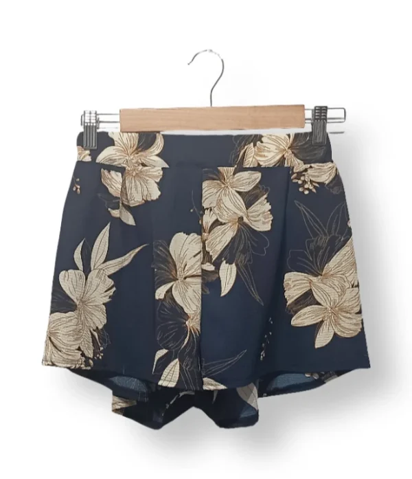 Short floral azul marino- Talla S