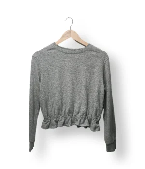 Polerón crop gris con elástico  – Talla S