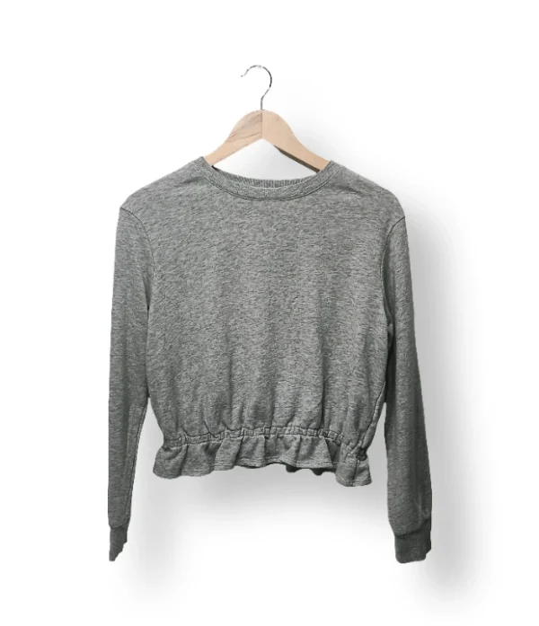 Polerón crop gris con elástico  – Talla S