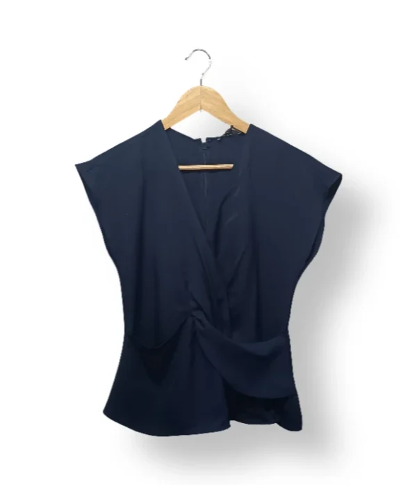 Blusa azul marino cruzada EXPRESS (Nueva)