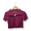 1000046982 Polera Crop Morada con Cierre – Talla S