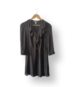 1000047055 Vestido negro chiffon H&M talla 36