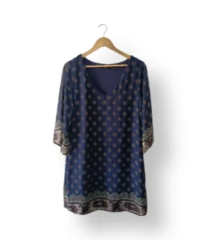 Vestido azul estampado Poetry talla L