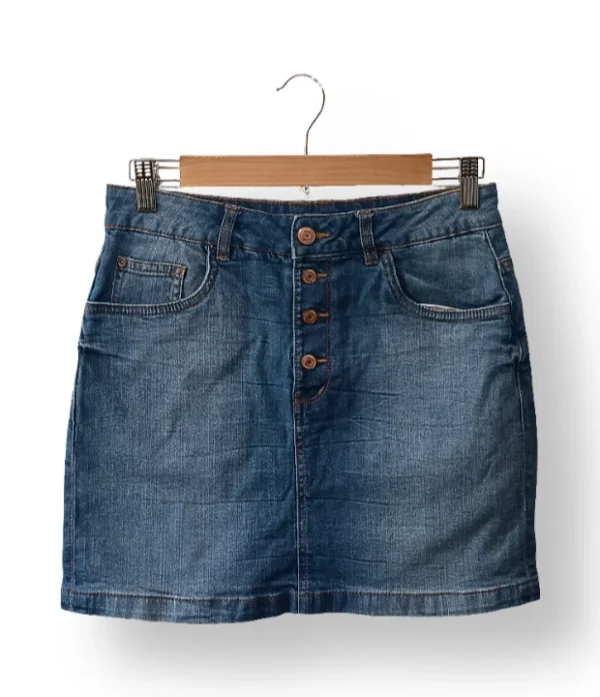 Falda denim azul con botones frontales – Esmara, Talla 36/38