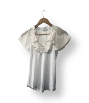 Polera EXPRESS Blanca con Volantes – Talla S